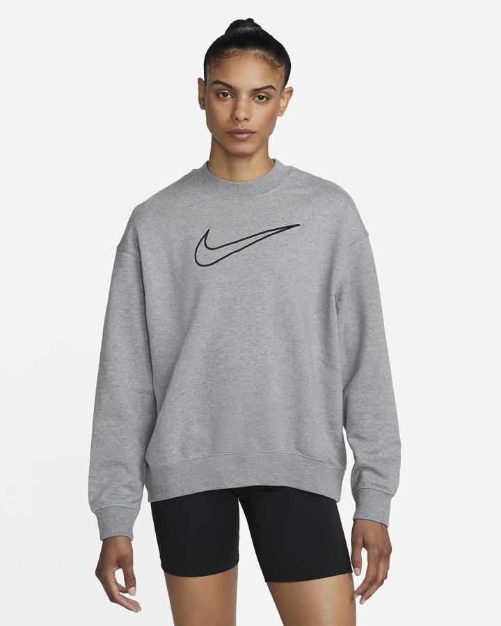 Nike Dri-FIT Get Fit Graficke Crewneck Ženske Dukserice Tamno Sive Crne | HR-19824LGHJ