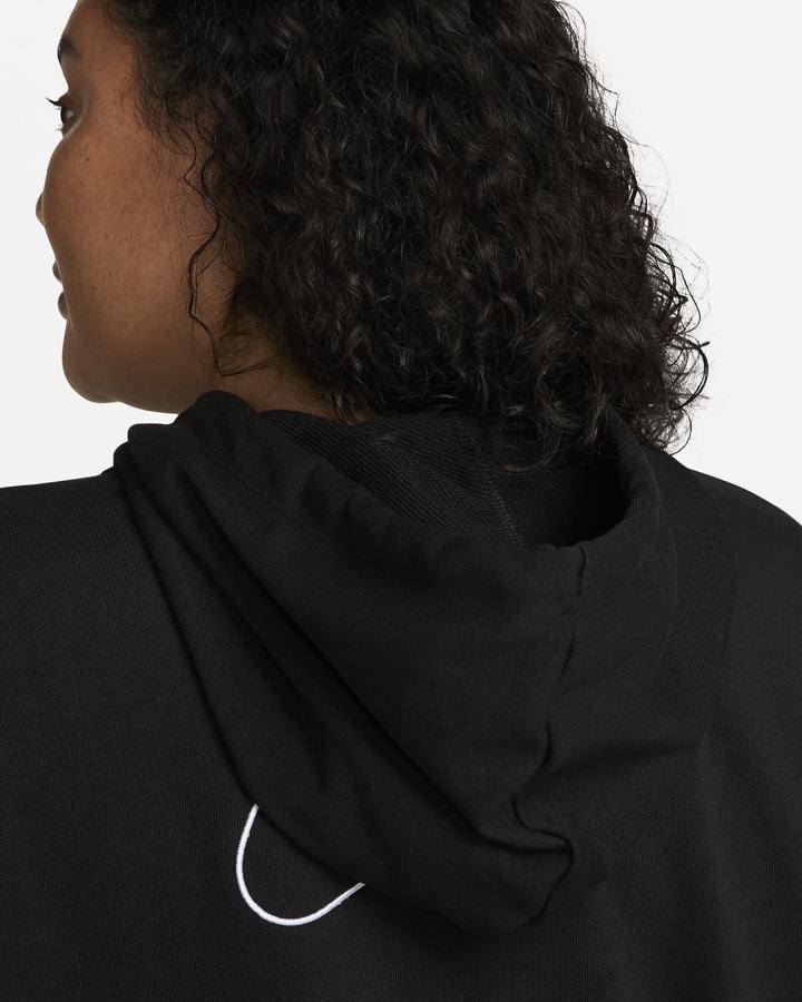 Nike Dri-FIT Get Fit Graficke Full-Zip Training (Plus Size) Ženske Majica S Kapuljačom Crne Bijele | HR-26130IVEY