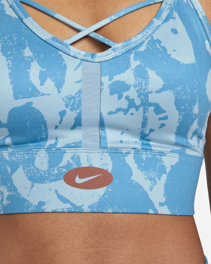 Nike Dri-FIT Indy Icon Clash Light-Support Podstavljena Printed Ženske Sportski Grudnjak Plave | HR-83604AWIO