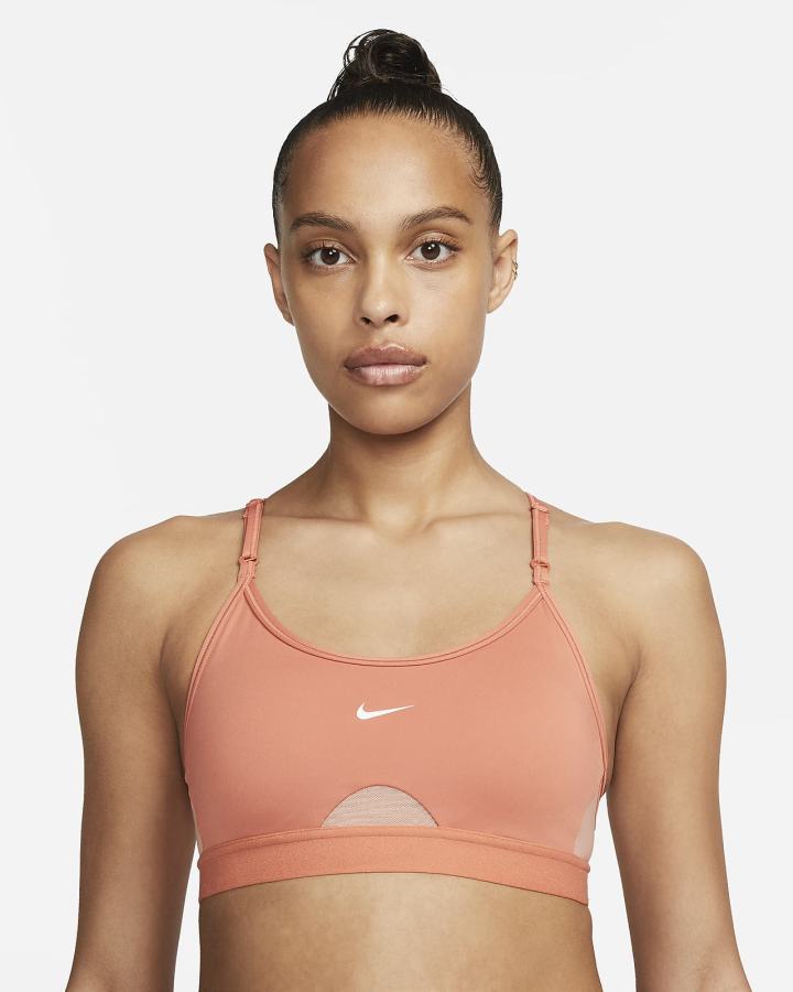 Nike Dri-FIT Indy Light-Support Podstavljena U-Neck Ženske Sportski Grudnjak Bijele | HR-38945ITUD