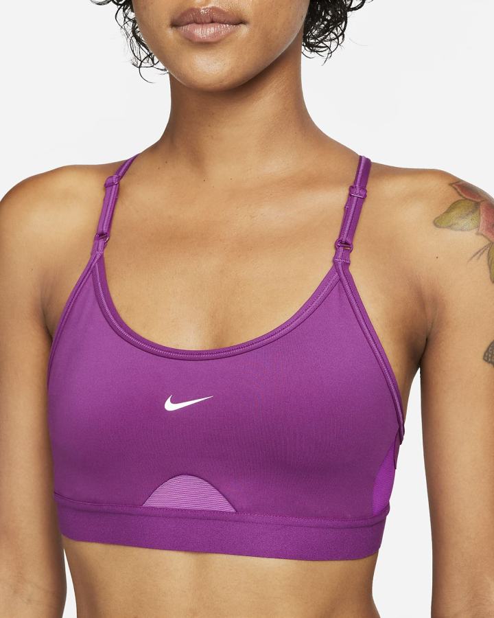 Nike Dri-FIT Indy Light-Support Podstavljena U-Neck Ženske Sportski Grudnjak Ljubičaste Bijele | HR-72395PCWU