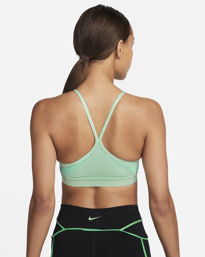 Nike Dri-FIT Indy Light-Support Podstavljena V-Neck (Plus Size) Ženske Sportski Grudnjak Menta Bijele | HR-78293HNAV