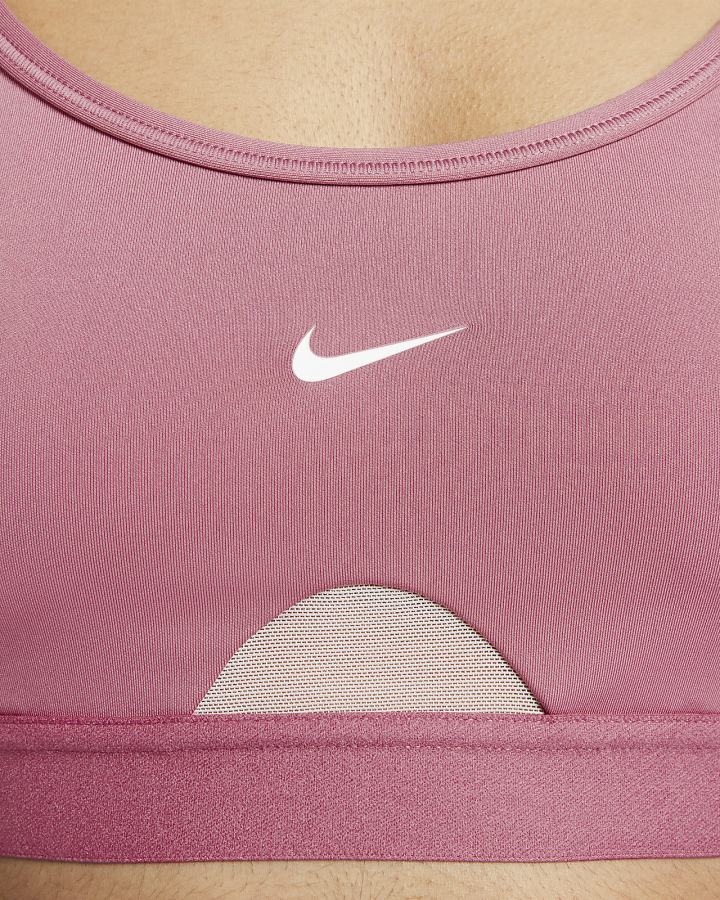 Nike Dri-FIT Indy Light-Support Podstavljena U-Neck Ženske Sportski Grudnjak Roze Bijele | HR-85724ZRXM