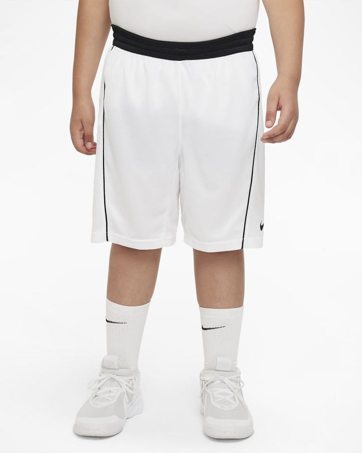 Nike Dri-FIT Kids Basketball Za Dječake Kratke Hlače Bijele Crne | HR-28791AKLY