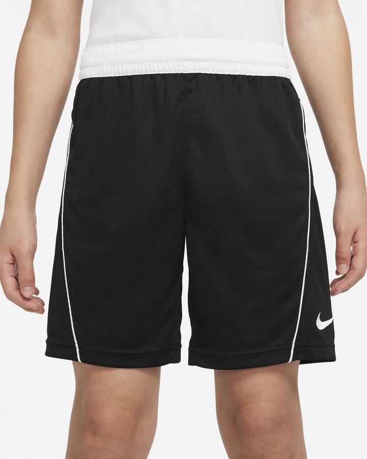 Nike Dri-FIT Kids Basketball Za Dječake Kratke Hlače Crne Bijele | HR-34159VACM