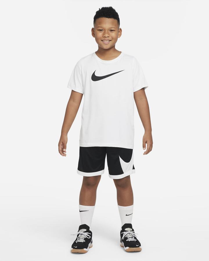 Nike Dri-FIT Kids Basketball Za Dječake Kratke Hlače Crne Bijele | HR-41892MAZE