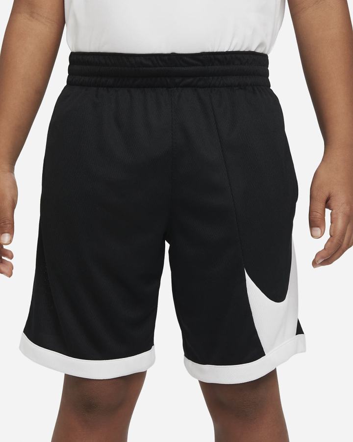 Nike Dri-FIT Kids Basketball Za Dječake Kratke Hlače Crne Bijele | HR-41892MAZE