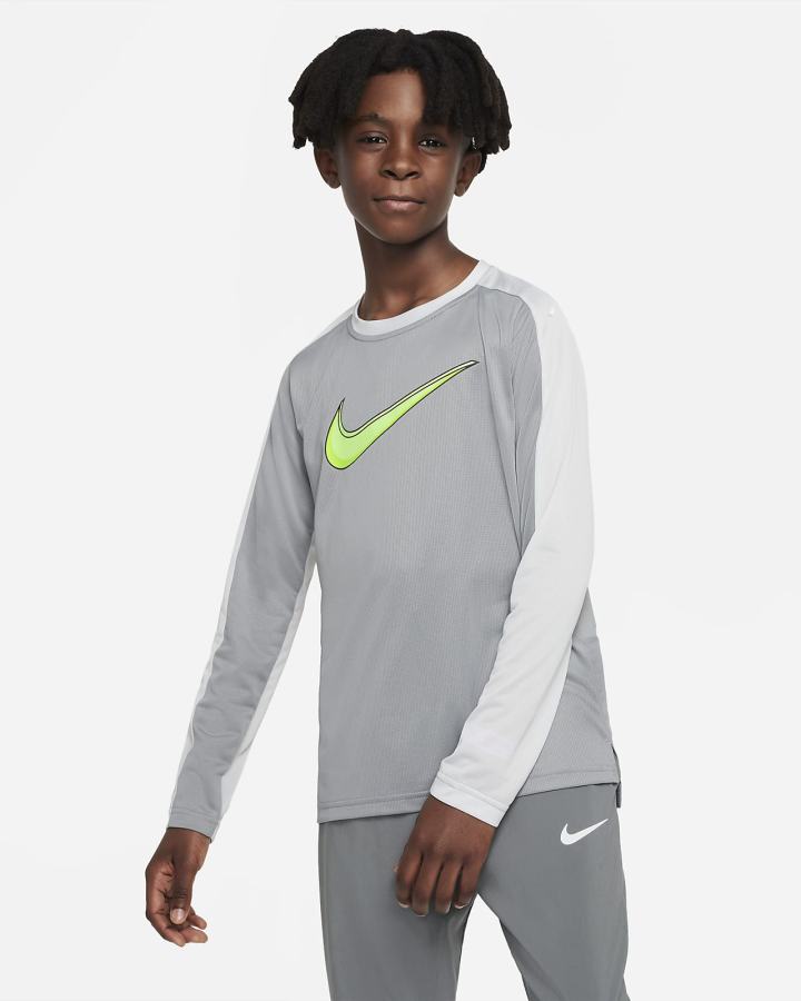 Nike Dri-FIT Kids Long-Sleeve Training Top Za Dječake Košulje Sive Zelene | HR-18305MHQO