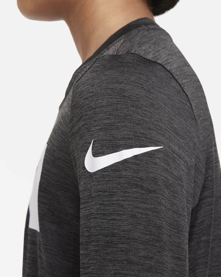 Nike Dri-FIT Kids Long-Sleeve Training Top Za Dječake Košulje Crne Tamno Sive Bijele | HR-35264WMLX