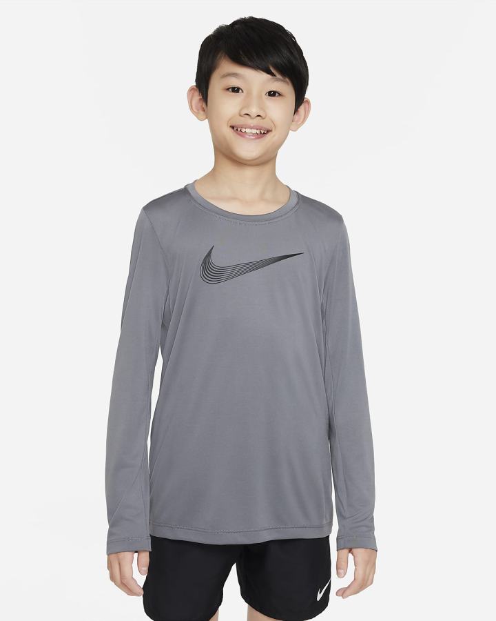 Nike Dri-FIT Kids Long-Sleeve Training Top Za Dječake Košulje Tamnoplave Crvene | HR-75931KVQY