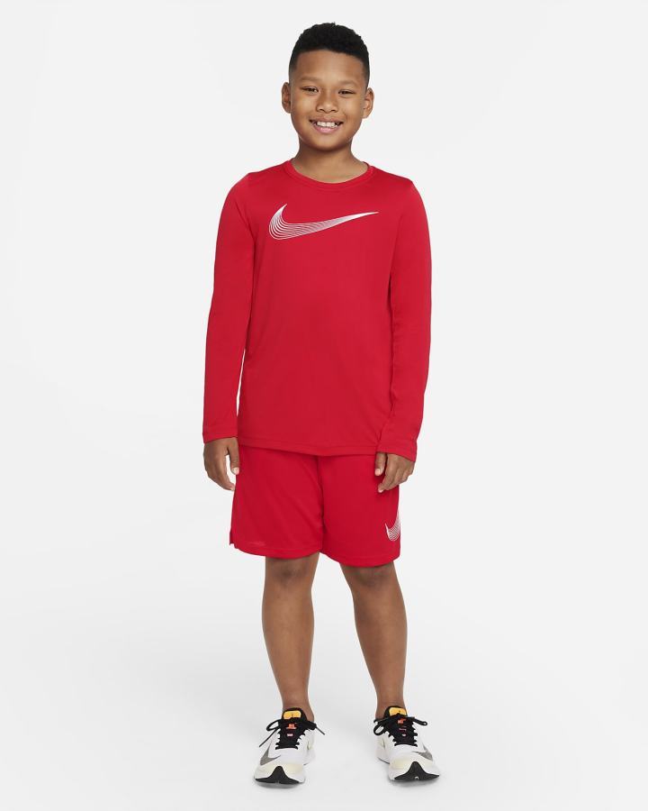 Nike Dri-FIT Kids Long-Sleeve Training Top Za Dječake Košulje Crvene Bijele | HR-92158VDAC