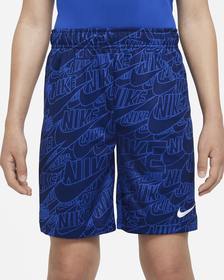 Nike Dri-FIT Kids Printed Training Za Dječake Kratke Hlače Kraljevska Plava Bijele | HR-72568UNJQ