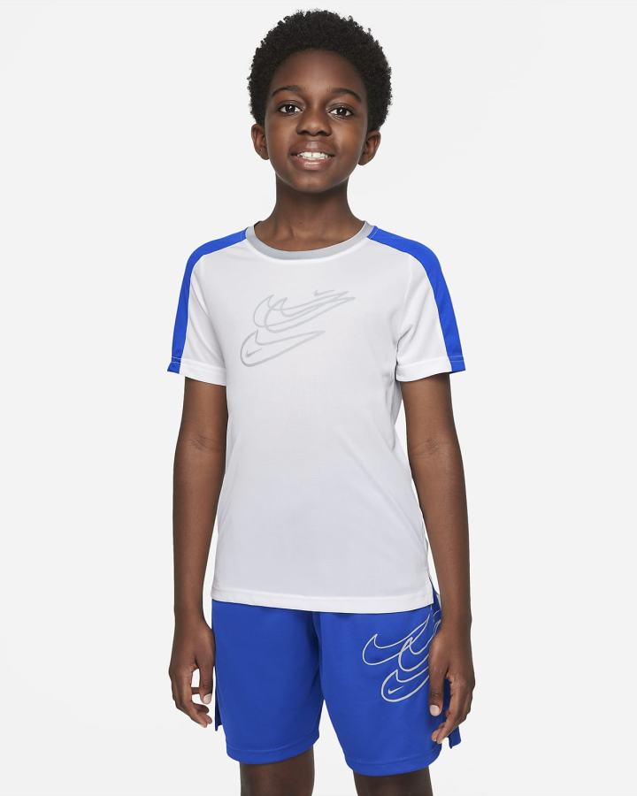 Nike Dri-FIT Kids Training Top (Extended Size) Za Dječake Majice Bijele Kraljevska Plava Svijetlo Sive | HR-58026MBFY