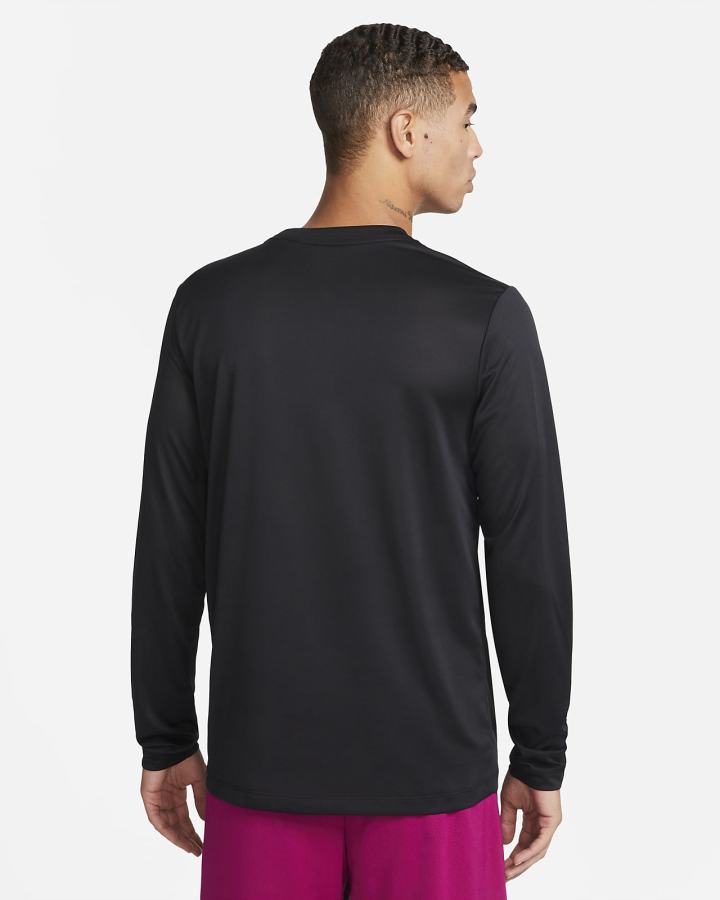 Nike Dri-FIT Legend Long-Sleeve Fitness Top Muške Košulje Crne Srebrne | HR-05872SVKU