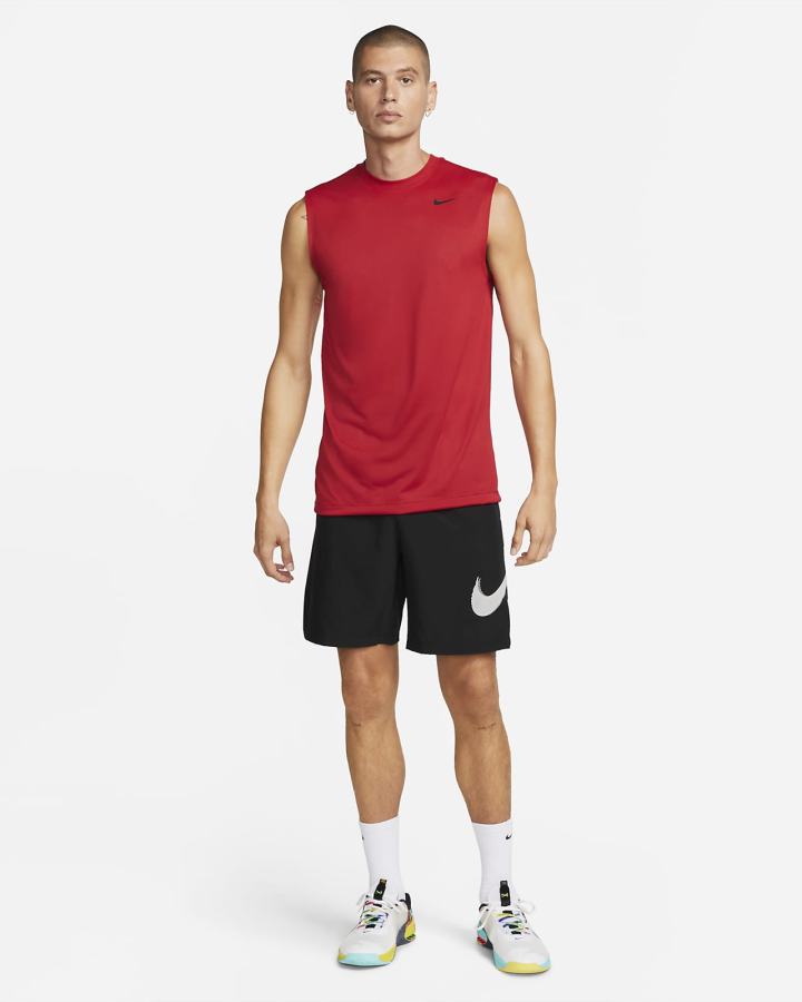 Nike Dri-FIT Legend Sleeveless Fitness Muške Majice Crvene Crne | HR-79328AXFH