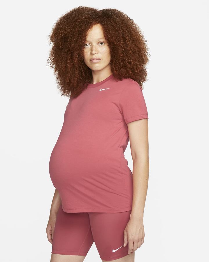 Nike Dri-FIT (M) (Maternity) Ženske Majice Roze Bijele | HR-67280ZNFI