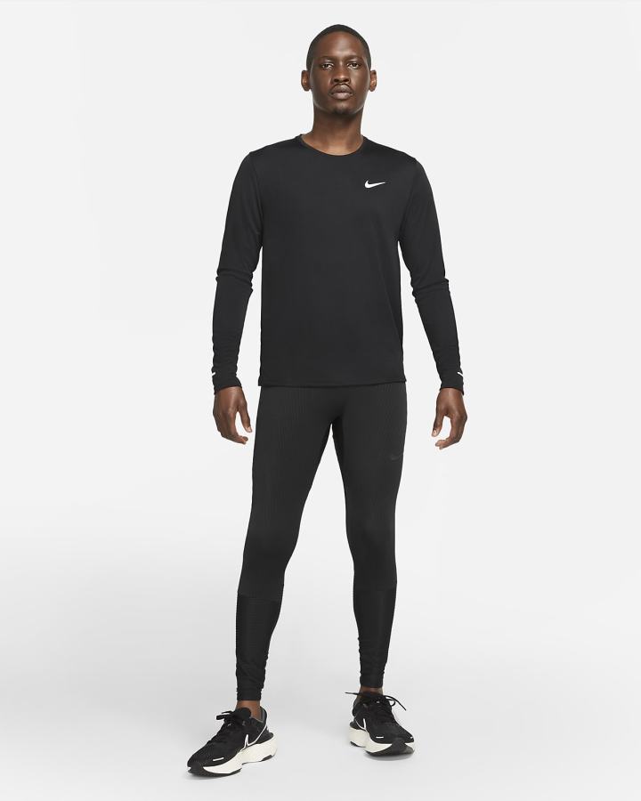 Nike Dri-FIT Miler Long-Sleeve Muške Topovi Za Trčanje Crne | HR-15406BMCJ