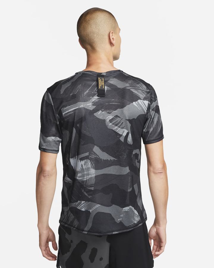 Nike Dri-FIT Miler Short-Sleeve Camo Muške Majice Crne | HR-50286GBJS