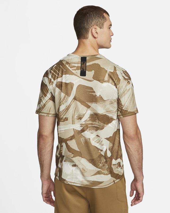 Nike Dri-FIT Miler Short-Sleeve Camo Muške Majice Smeđe | HR-75694CVTR