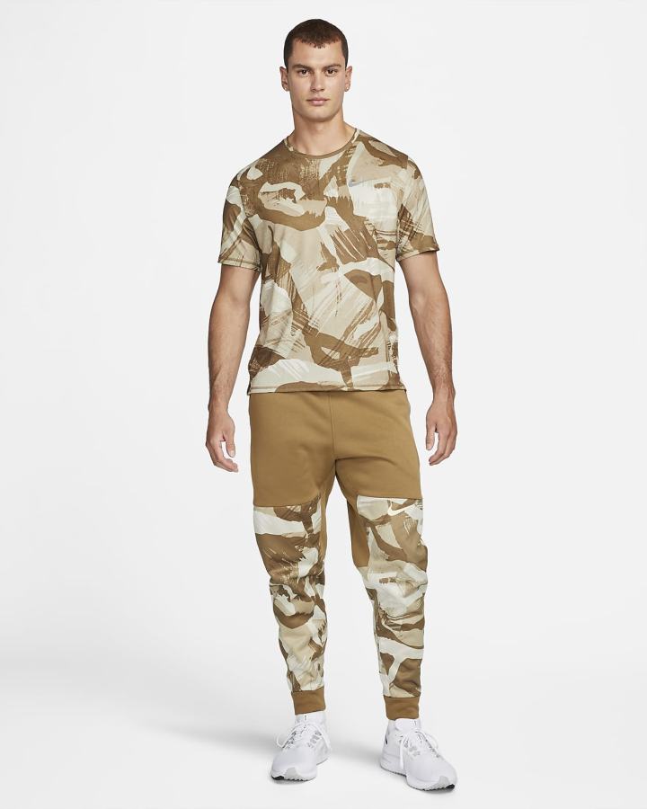 Nike Dri-FIT Miler Short-Sleeve Camo Muške Majice Smeđe | HR-75694CVTR