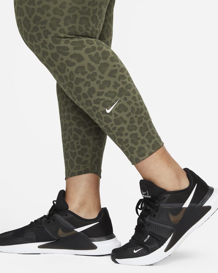 Nike Dri-FIT One High-Waisted Printed Ženske Tajice Maslinasto Zelene Bijele | HR-25301SBHC