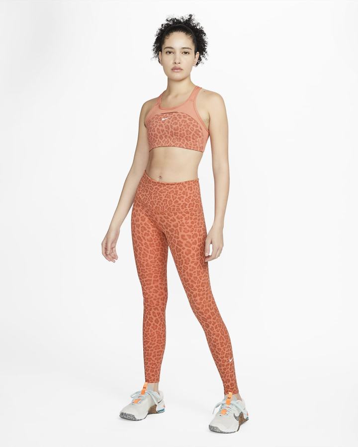 Nike Dri-FIT One High-Waisted Printed Ženske Tajice Bijele | HR-27893PEHW