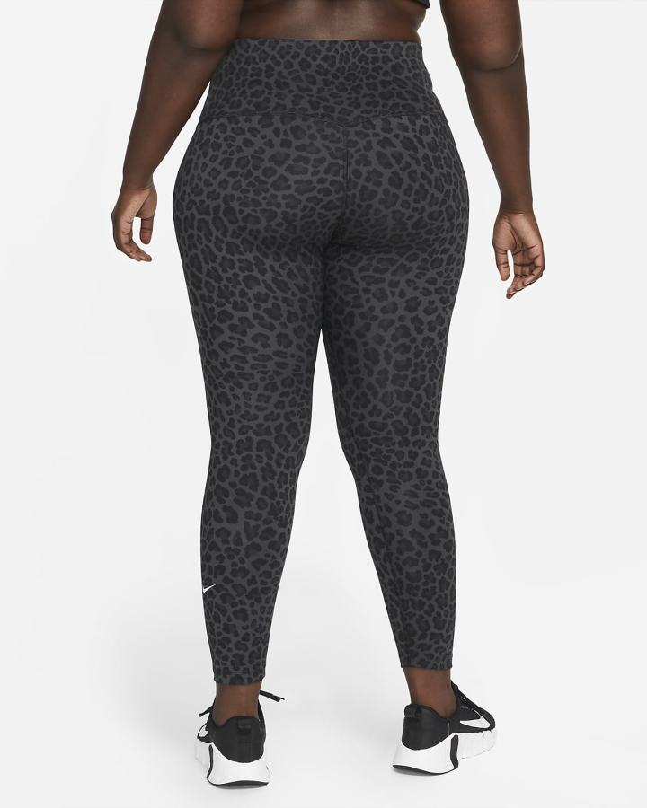 Nike Dri-FIT One High-Waisted Printed Ženske Tajice Tamno Sive Bijele | HR-40295WOZX