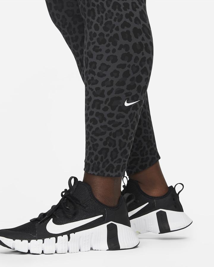 Nike Dri-FIT One High-Waisted Printed Ženske Tajice Tamno Sive Bijele | HR-40295WOZX