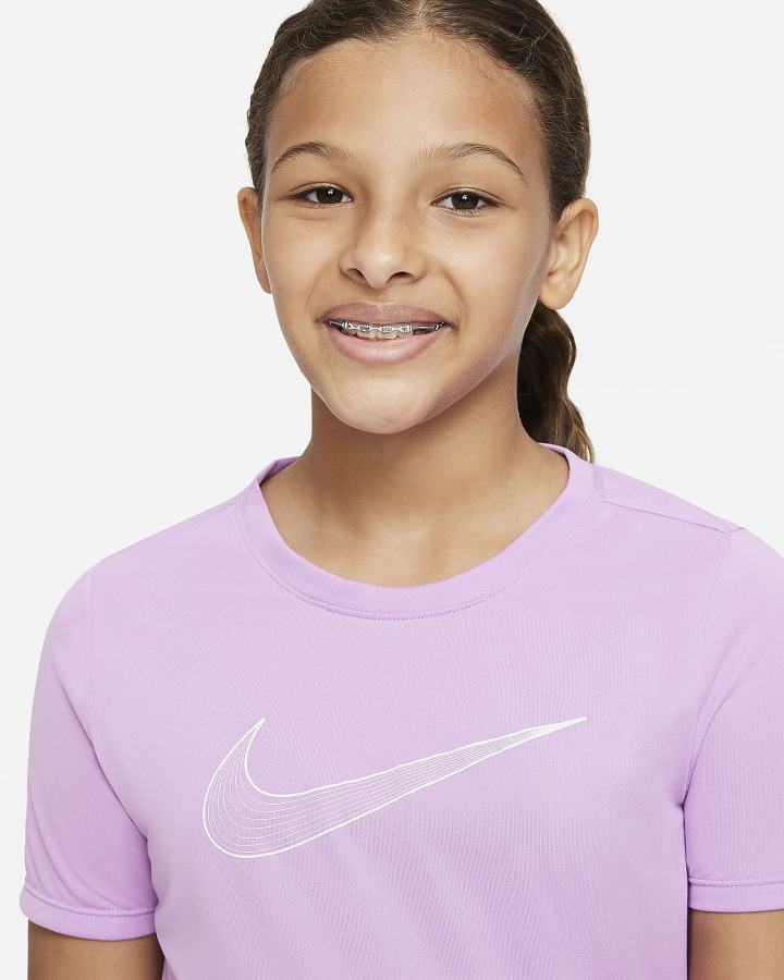 Nike Dri-FIT One Kids Short-Sleeve Training Top (Extended Size) Za Djevojčice Majice Ljubičaste Menta | HR-65781YFVQ