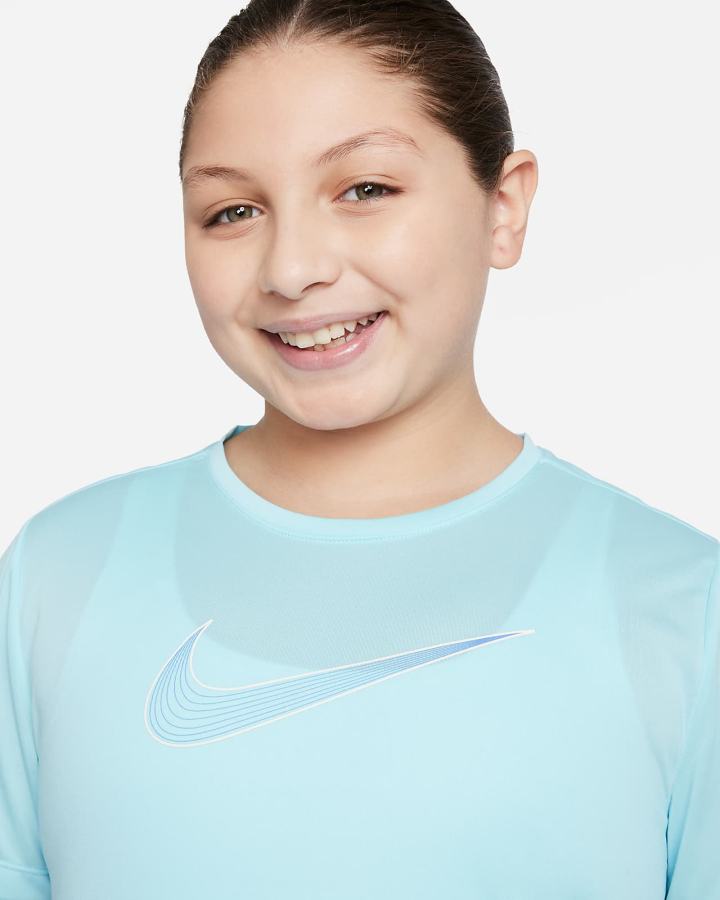 Nike Dri-FIT One Kids Short-Sleeve Training Top (Extended Size) Za Djevojčice Majice Plave | HR-65937BNIE