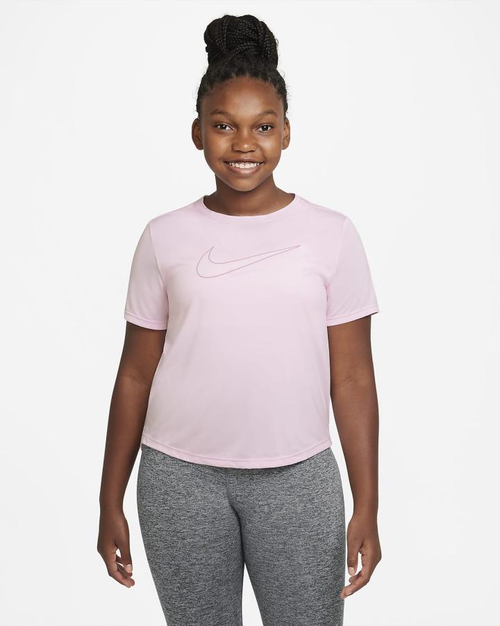 Nike Dri-FIT One Kids Short-Sleeve Training Top (Extended Size) Za Djevojčice Majice Roze | HR-72346AKSN