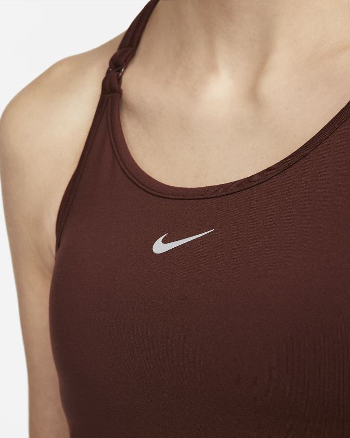 Nike Dri-FIT One Luxe Slim Fit Strappy Ženske Majica Bez Rukava Smeđe Srebrne | HR-15426CLEA