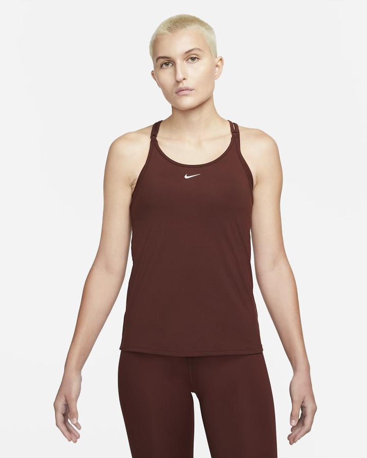 Nike Dri-FIT One Luxe Slim Fit Strappy Ženske Majica Bez Rukava Smeđe Srebrne | HR-15426CLEA