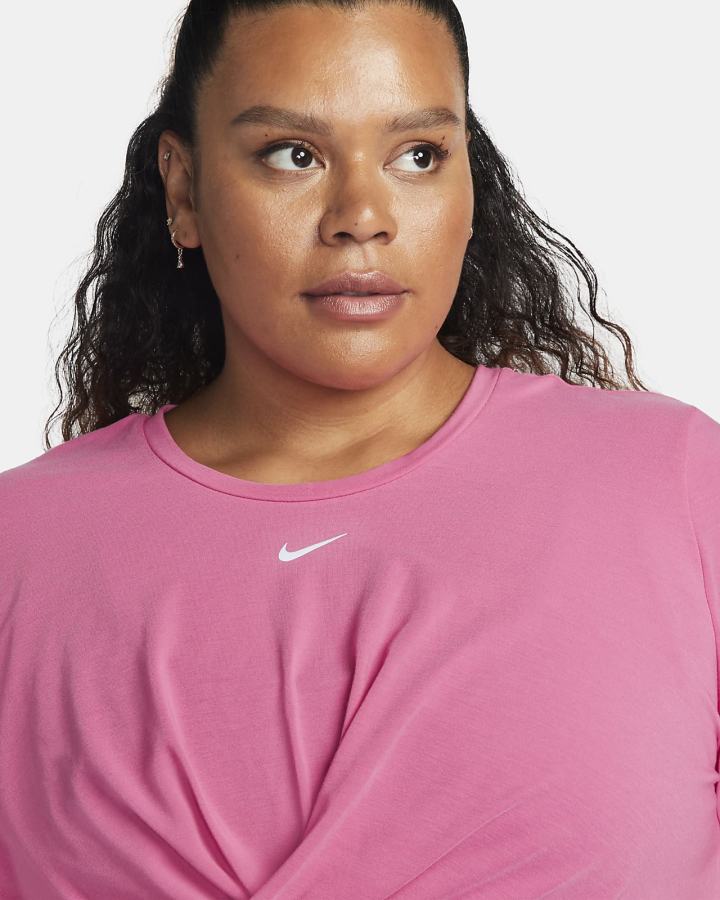 Nike Dri-FIT One Luxe Twist Cropped Short-Sleeve Top Ženske Majice Roze | HR-14832UVHD