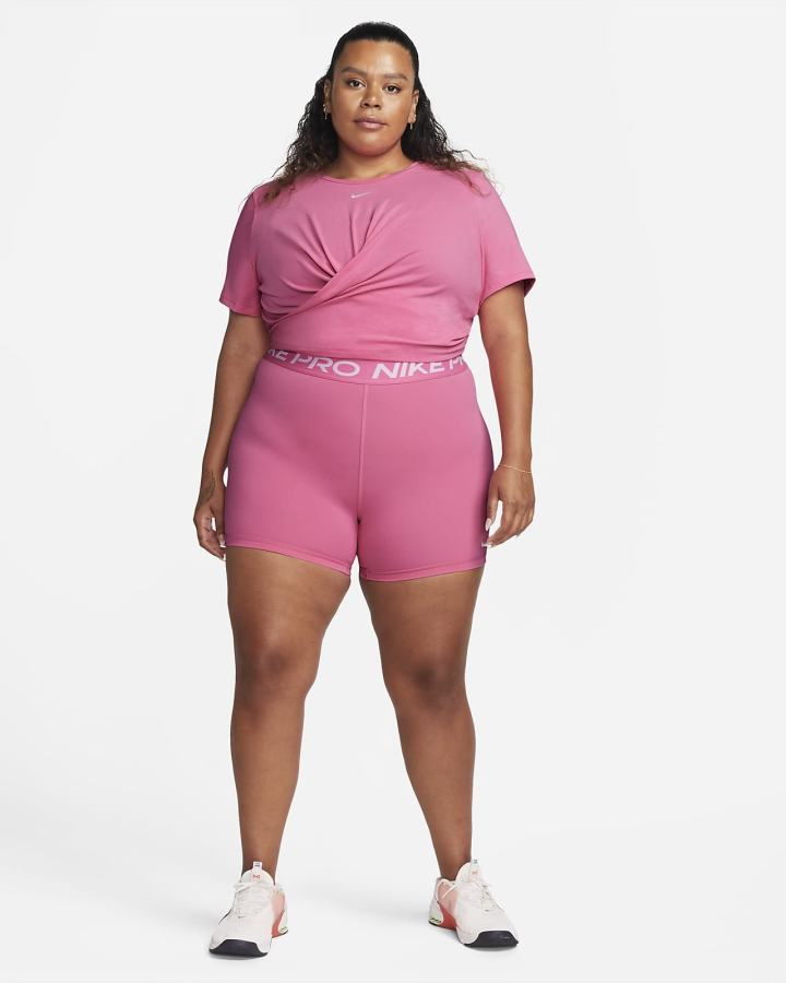 Nike Dri-FIT One Luxe Twist Cropped Short-Sleeve Top Ženske Majice Roze | HR-14832UVHD