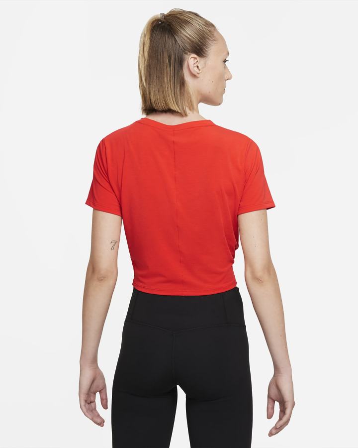 Nike Dri-FIT One Luxe Twist Cropped Short-Sleeve Top Ženske Majice Crvene | HR-24613DBWC