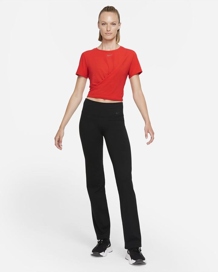 Nike Dri-FIT One Luxe Twist Cropped Short-Sleeve Top Ženske Majice Crvene | HR-24613DBWC