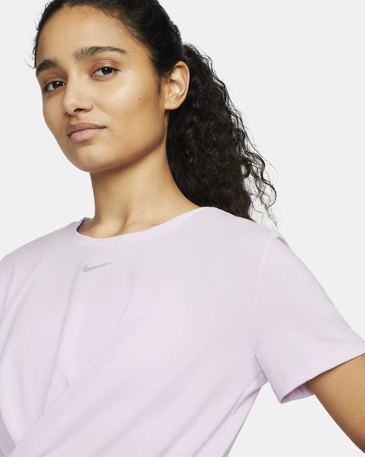 Nike Dri-FIT One Luxe Twist Cropped Short-Sleeve Top Ženske Majice Ljubičaste | HR-40687WXNY