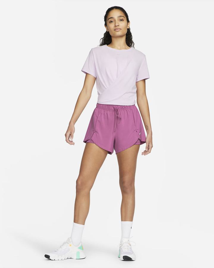 Nike Dri-FIT One Luxe Twist Cropped Short-Sleeve Top Ženske Majice Ljubičaste | HR-40687WXNY