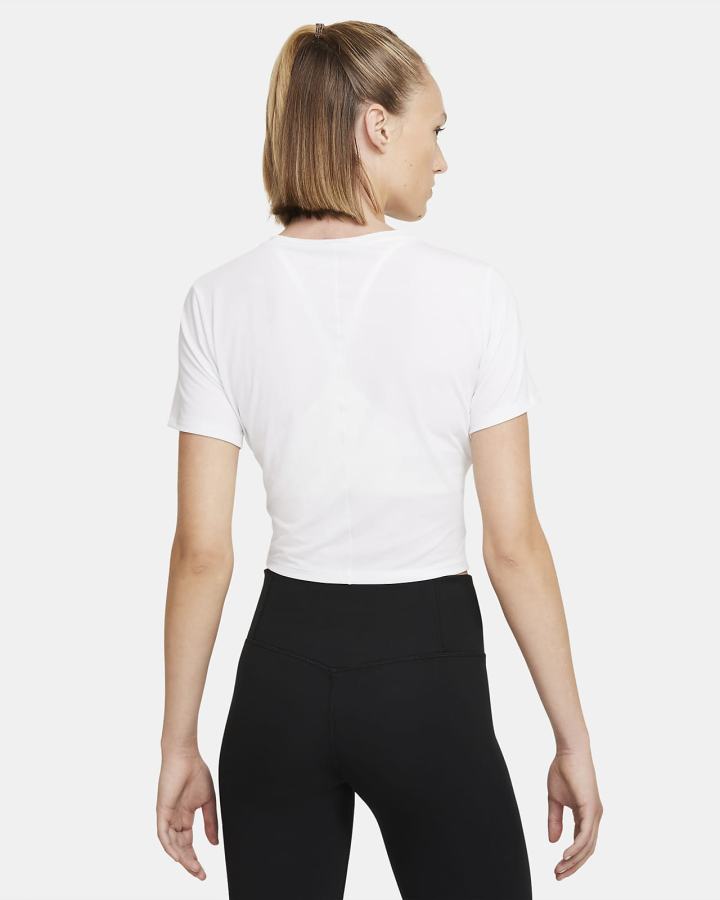 Nike Dri-FIT One Luxe Twist Cropped Short-Sleeve Top Ženske Majice Bijele | HR-43957CVDJ