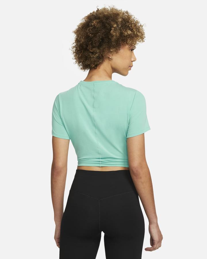 Nike Dri-FIT One Luxe Twist Cropped Short-Sleeve Top Ženske Majice Tirkizne | HR-49705UCYV