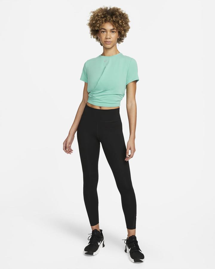 Nike Dri-FIT One Luxe Twist Cropped Short-Sleeve Top Ženske Majice Tirkizne | HR-49705UCYV