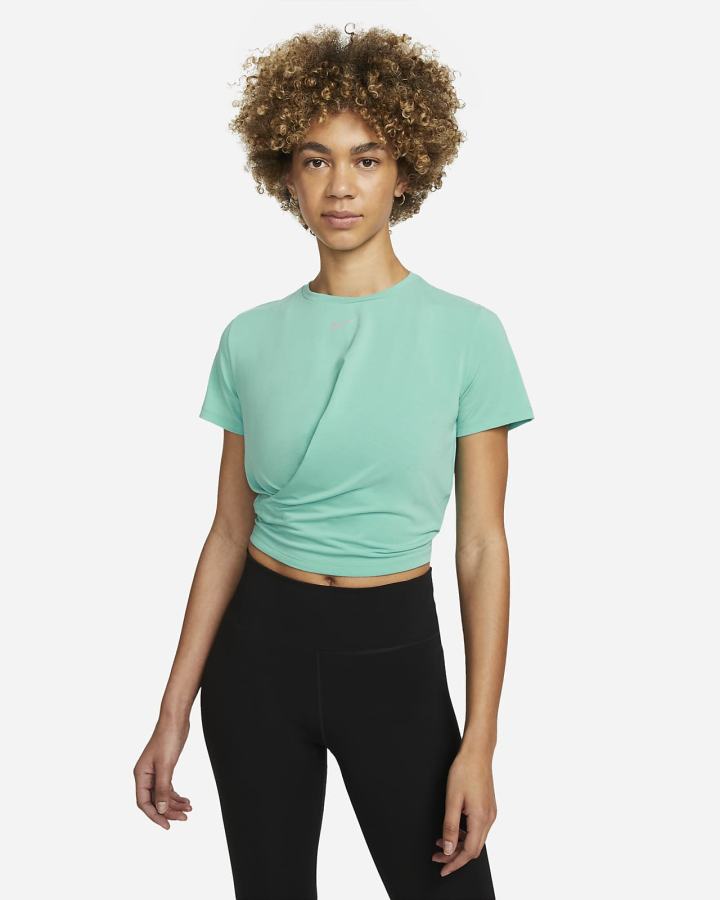 Nike Dri-FIT One Luxe Twist Cropped Short-Sleeve Top Ženske Majice Tirkizne | HR-49705UCYV