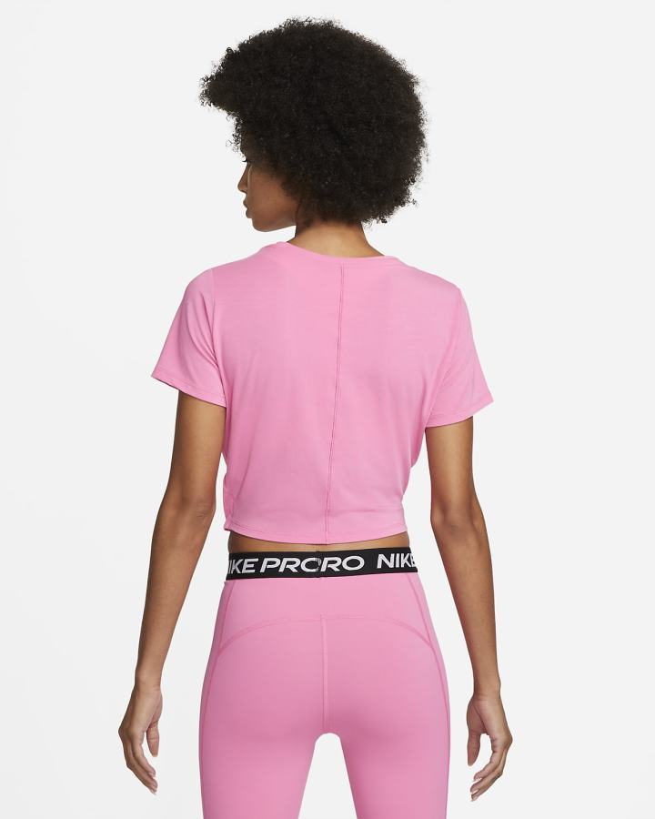 Nike Dri-FIT One Luxe Twist Cropped Short-Sleeve Top Ženske Majice Roze | HR-64810BOLT