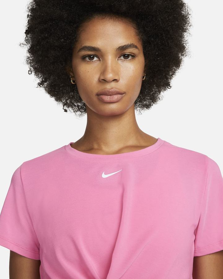 Nike Dri-FIT One Luxe Twist Cropped Short-Sleeve Top Ženske Majice Roze | HR-64810BOLT