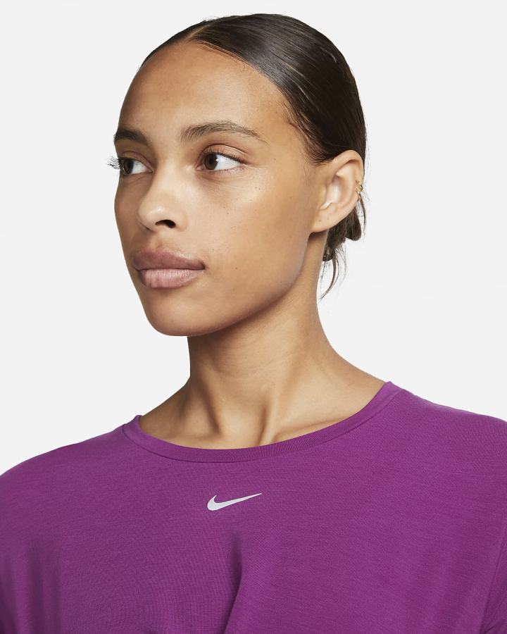 Nike Dri-FIT One Luxe Twist Cropped Short-Sleeve Top Ženske Majice Ljubičaste | HR-89630NZTJ