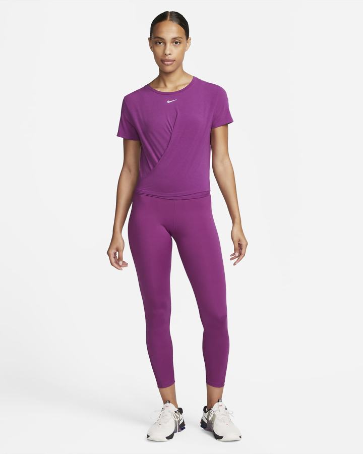 Nike Dri-FIT One Luxe Twist Cropped Short-Sleeve Top Ženske Majice Ljubičaste | HR-89630NZTJ