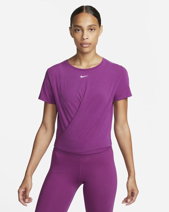 Nike Dri-FIT One Luxe Twist Cropped Short-Sleeve Top Ženske Majice Ljubičaste | HR-89630NZTJ