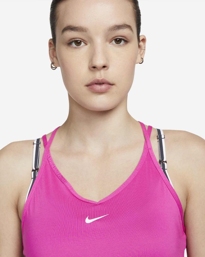 Nike Dri-FIT One Slim Fit Strappy Ženske Majica Bez Rukava Roze Bijele | HR-10862RZQF