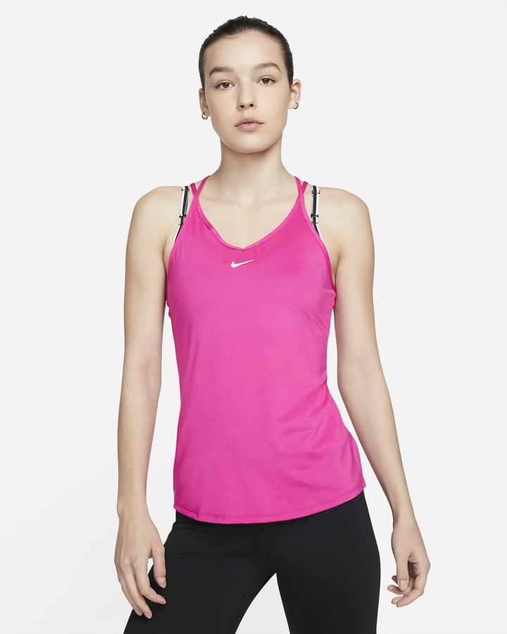 Nike Dri-FIT One Slim Fit Strappy Ženske Majica Bez Rukava Roze Bijele | HR-10862RZQF